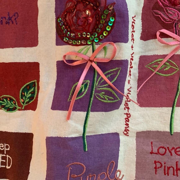 MaggiB Tote Bag Flower Appliqué NWT - Picture 4 of 8